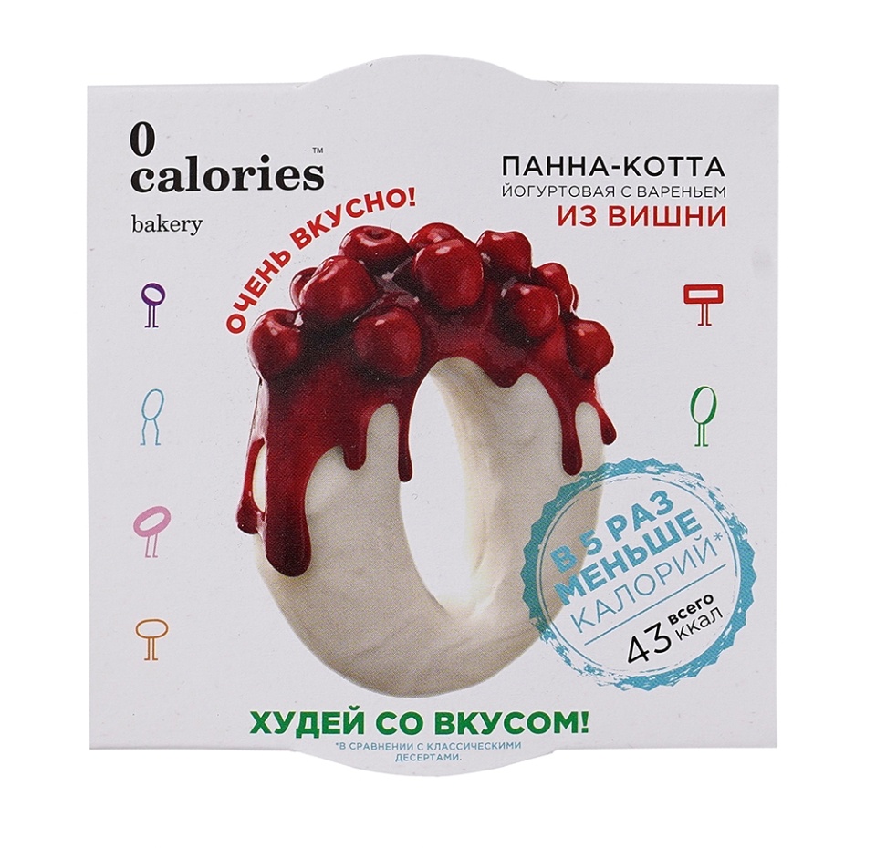 

Десерт Панна-котта йогуртовая с вишней 0 калорий 110 г