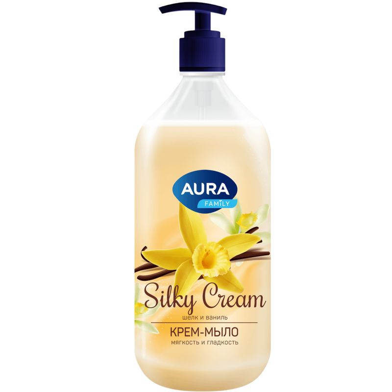 

Крем-мыло Aura Silky Cream Шелк и Ваниль 1000 мл