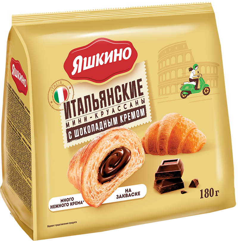 

Круассаны мини Яшкино с шоколадным кремом 180 г