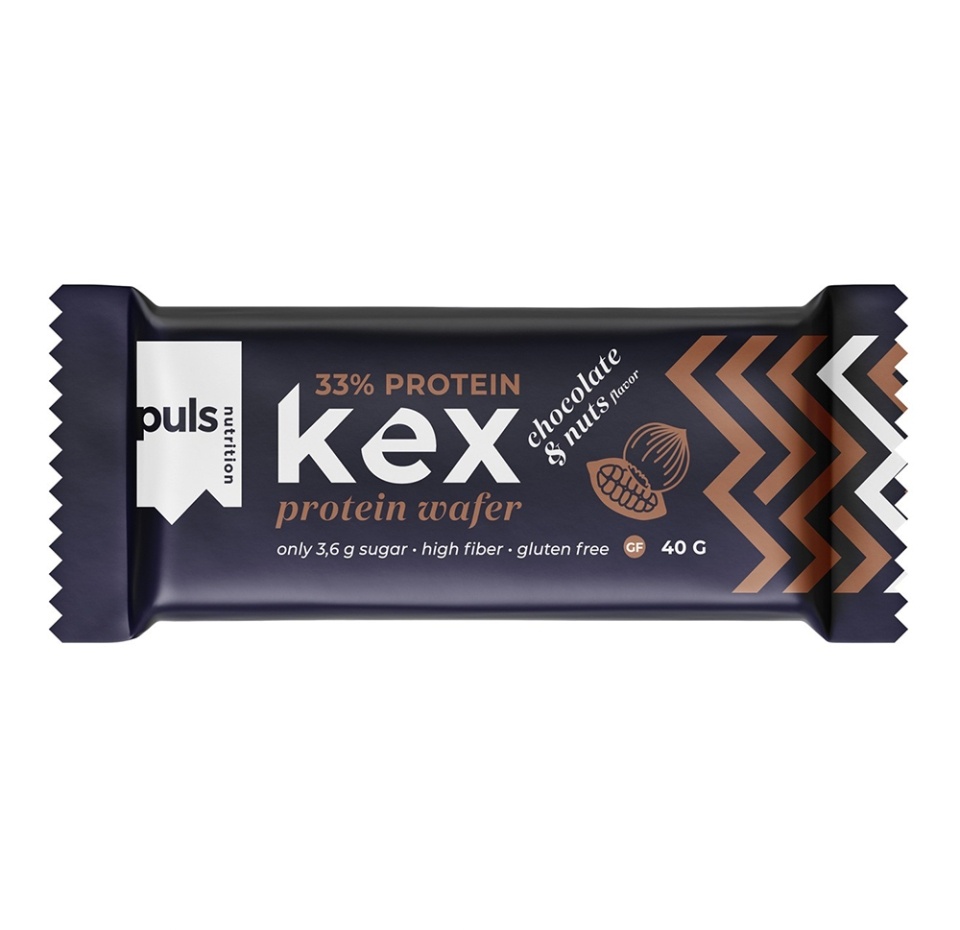 

Вафли протеиновые Puls KEX Шоколад и Фундук (без глютена) 40г, Словакия