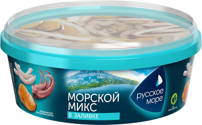 

Коктейль из морепродуктов Русское море в заливке Морской микс 300 г