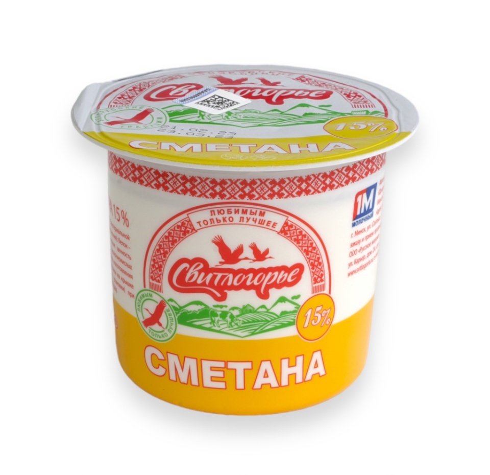 

Сметана Свитлогорье 15% 380г Беларусь, БЗМЖ