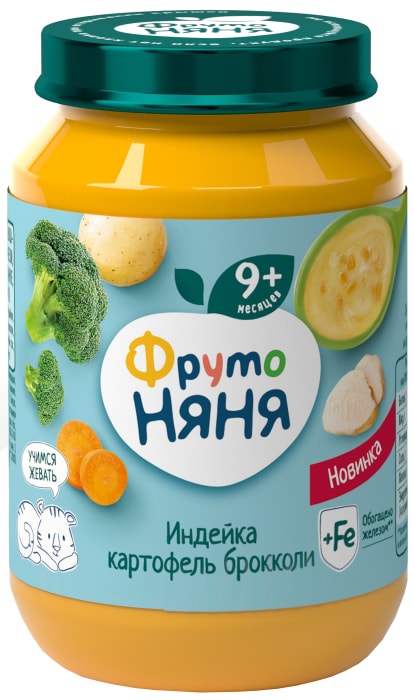 

Пюре Фрутоняня Картофель с овощами и индейкой, обогащенное железом 190 г