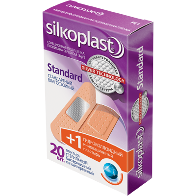 

Пластырь Silkoplast Standard бактерицидный стерильный на полимерной основе 20 шт