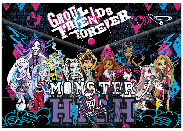 Папка Monster High на кнопке, А4