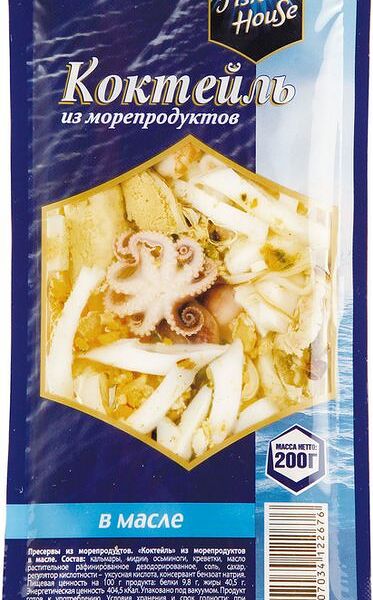 Коктейль из морепродуктов Fish House в масле 200 г