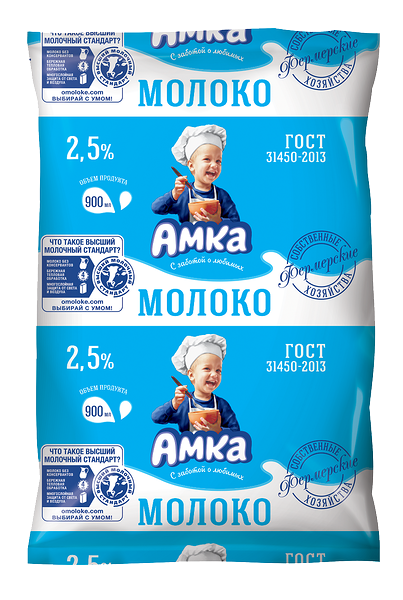 Молоко питьевое ультрапастеризованное Амка 2,5%