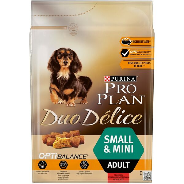 Pro Plan Duo Delice Small Adult Говядина/Рис для собак 700 г