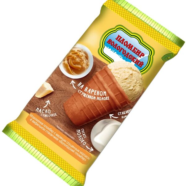 Мороженое Вологодский Пломбир с вареной сгущенкой 100г