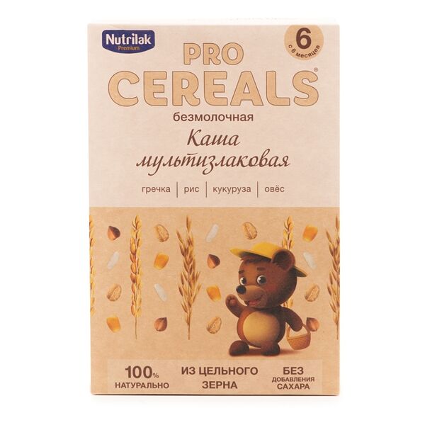 Каша безмолочная мультизлаковая Nutrilak Premium Pro Cereals с 6 месяцев