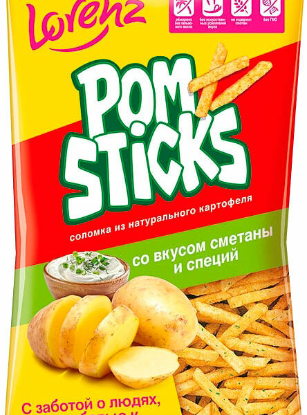 Чипсы картофельные соломкой Pomsticks со вкусом сметаны и специй