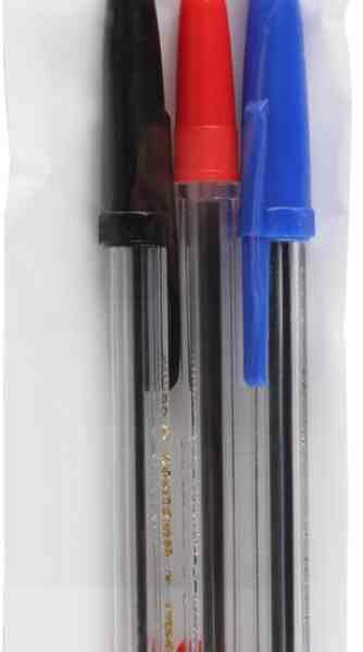 Набор ручек шариковых Centrum Pioneer Чёрная, синяя и красная, 3 шт.