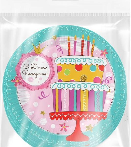 Набор бумажных тарелок ND Play Тортик 230мм 6шт