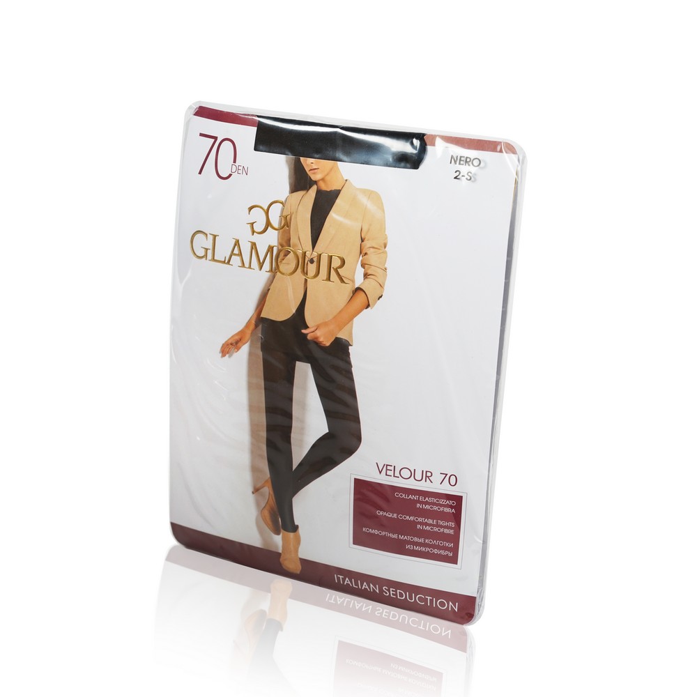 

Женские колготки Glamour Velour 70 den Nero 2 размер