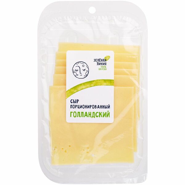 Сыр голландский полутвердый нарезка 45% Зелёная Линия, 150г
