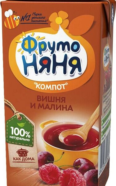 Компот ФрутоНяня Вишня и малина с 3 лет 500мл