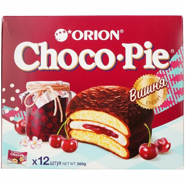 Изделие кондитерское Orion Choco Pie Cherry в глазури 360г