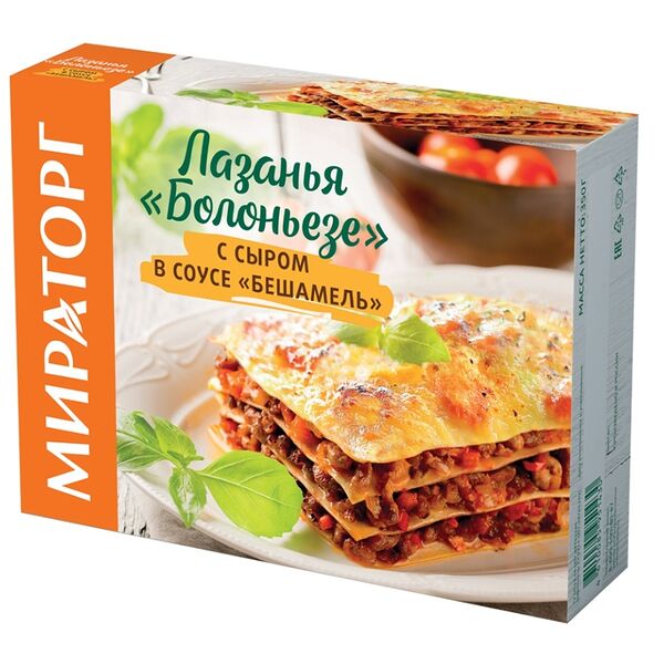 Лазанья МИРАТОРГ Болоньезе с сыром в соусе Бешамель 350 г