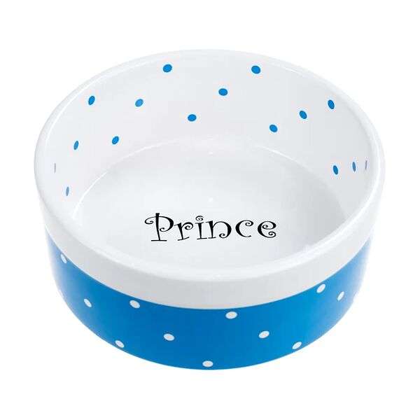 Миска 15см в горох сине-белая керамика