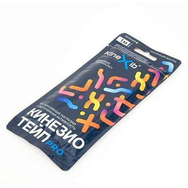 Кинезио-тейп KineXib Pro 1 м х 5 см зеленый