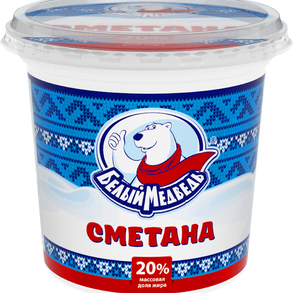 Сметана Белый медведь, 20%