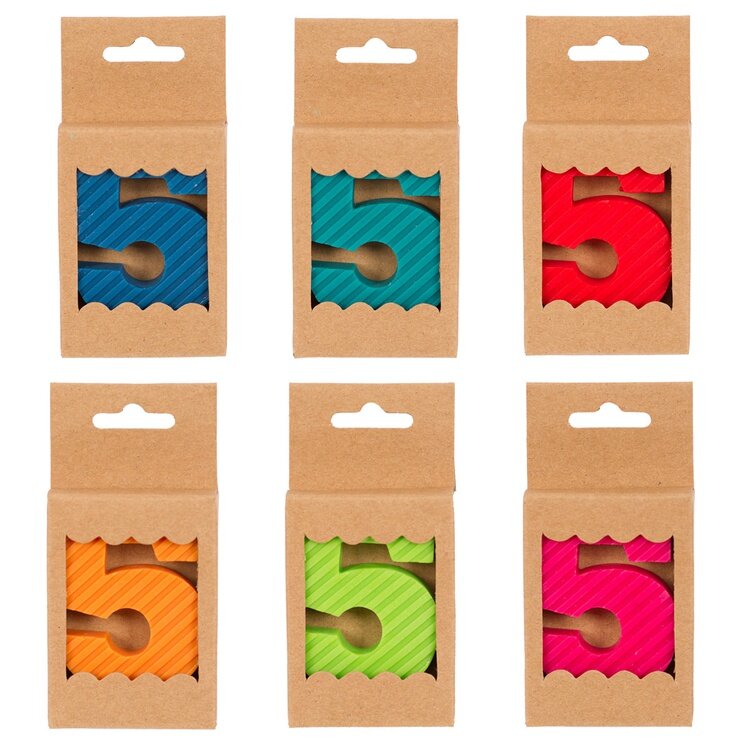 

Свеча-цифра для торта Весёлая затея 5 Эко 7 см 1 шт. цвет в ассортименте