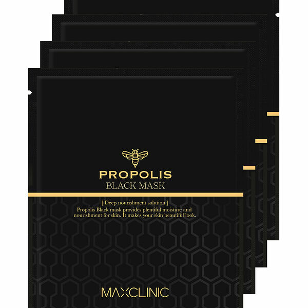 MAXCLINIC Propolis Black Mask Маска для лица черная с прополисом для питания и эластичности кожи, 4 х20мл