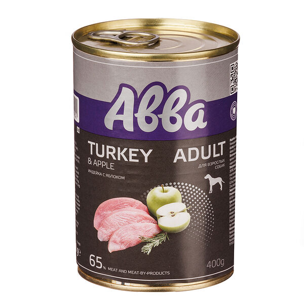 Консервы для взрослых собак всех пород Индейка с яблоком
