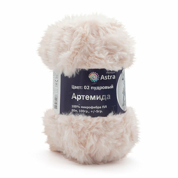 Пряжа Astra Premium 'Артемида' 100гр. 60м (100% микрофибра ПЛ)(02 пудровый),шт