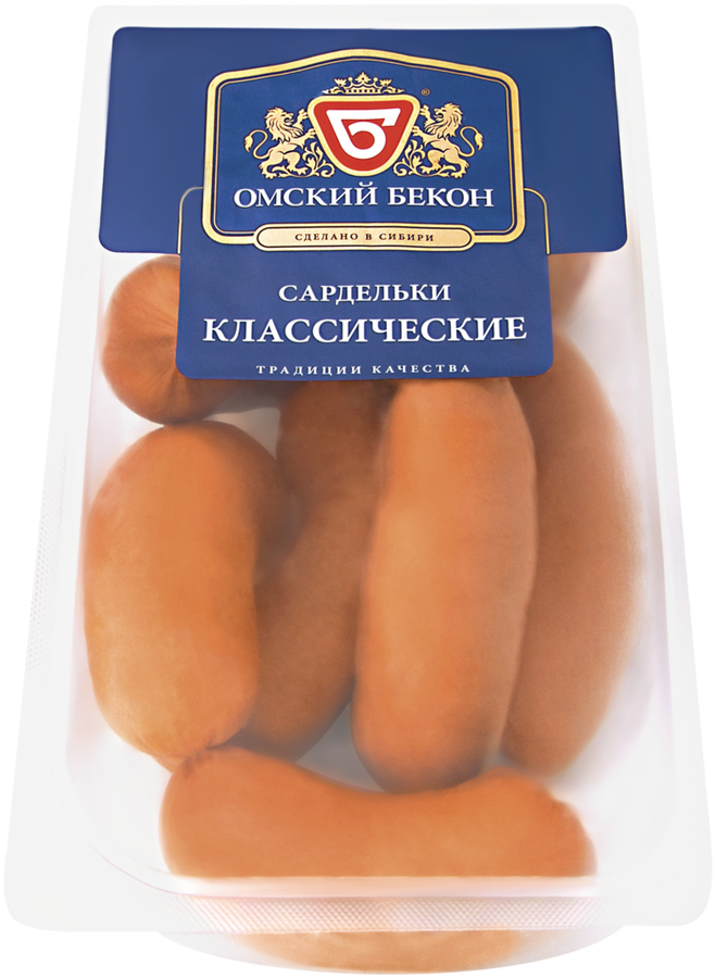 

Сардельки ОМСКИЙ БЕКОН классические вареные з/а вес до 1.2 кг
