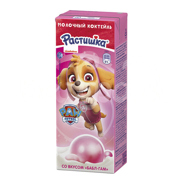 Детское питание Коктейль молочный Растишка 2.0% 210гр Бабл-Гам с 3лет