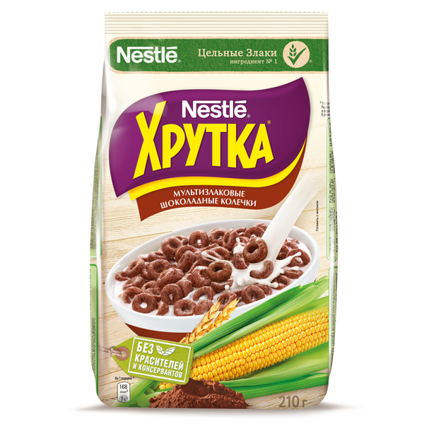 Колечки Nestle ХРУТКА Для всей семьи Шоколадные пакет вес 210г