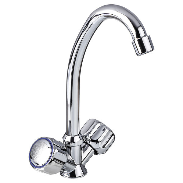 Союзкран смеситель для кухни, поворотный излив 20см, керам. кран-буксы 1/2, хром, цинк, sk01-t213