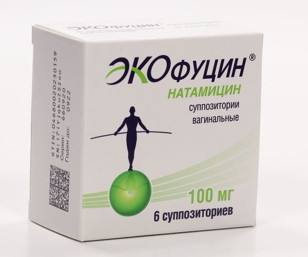 Экофуцин 100 мг 6 шт суппозитории вагинальные
