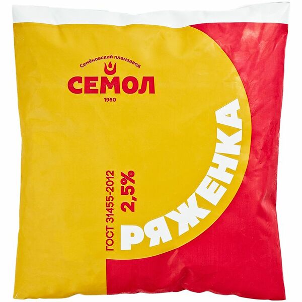 Ряженка ПЗ Семеновский 2.5%, 500мл