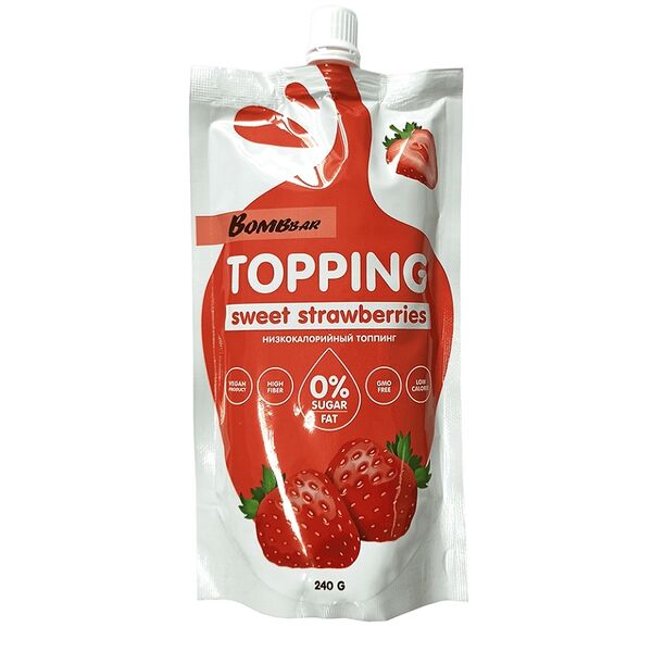 BomBBar низкокалорийный топпинг (клубничный) - клубника