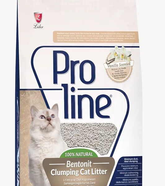 Proline Комкующийся наполнитель для кошачьего туалета, лотка, глиняный, без пыли, с ароматом ванили 10 л