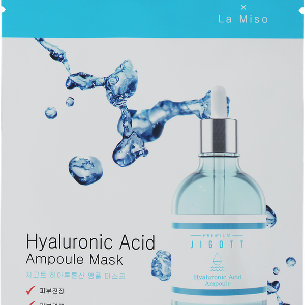 Маска тканевая Premium Jigott&La Miso с гиалуроновой кислотой 27 мл
