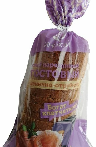 Хлеб Инской Тостовый отрубной нарезка 400г