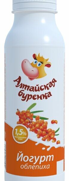 Йогурт питьевой Алтайская Буренка облепиха, 1.5%
