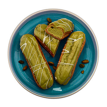 Пирожное эклер с фисташковой начинкой Азбука Вкуса от шеф-кондитера, 75 г