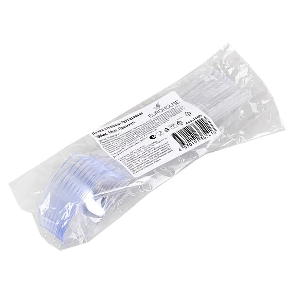 Набор одноразовых ложек EuroHouse Премиум, 10 шт, прозрачный