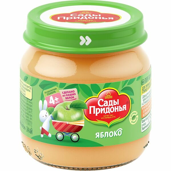 Пюре Сады Придонья Яблоко от 4 месяцев, 80г