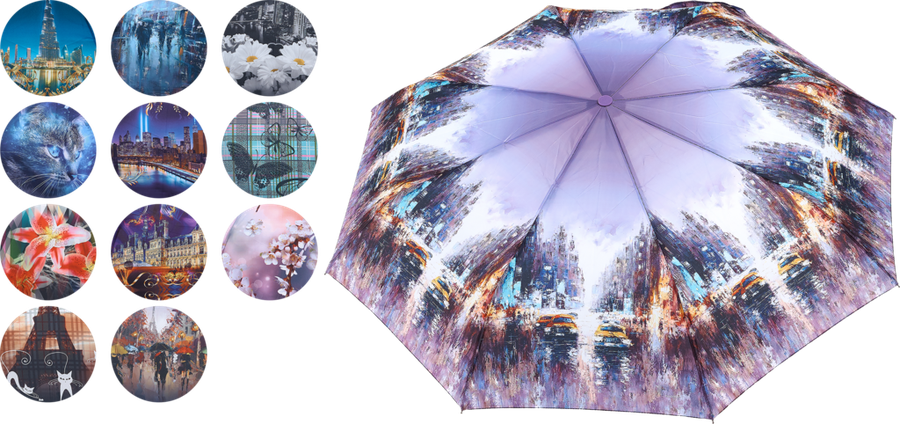 

Зонт женский RAINDROPS d=112см суперавтоматический, фотопондж, Арт. RD-395