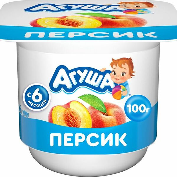 Творог фруктовый Агуша Персик 3.9% с 6 мес. 100г