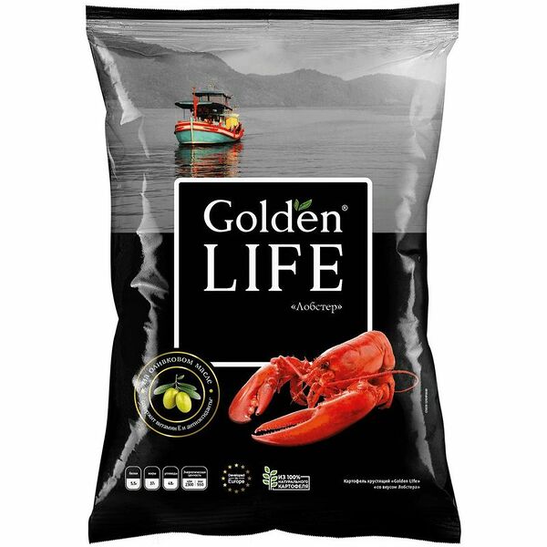 Чипсы картофельные Golden Life со вкусом лобстера, 90г