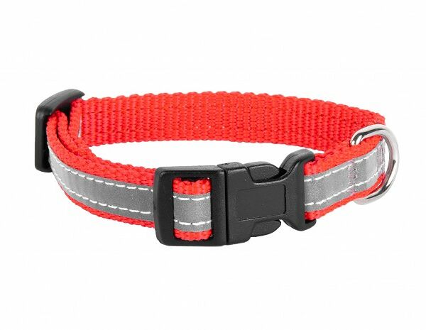 Ошейник Аркон светоотражающая лента красный для собак 1,5*24-32см