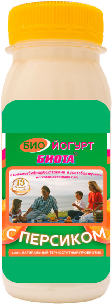 Биота Биойогурт термостатный персик 2,8% пл/бут