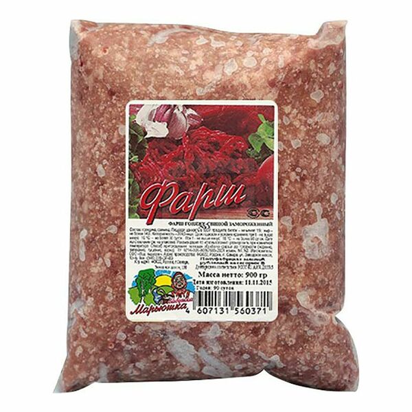 Фарш Бабушка Марьюшка свино-говяжий замороженный, 900 г