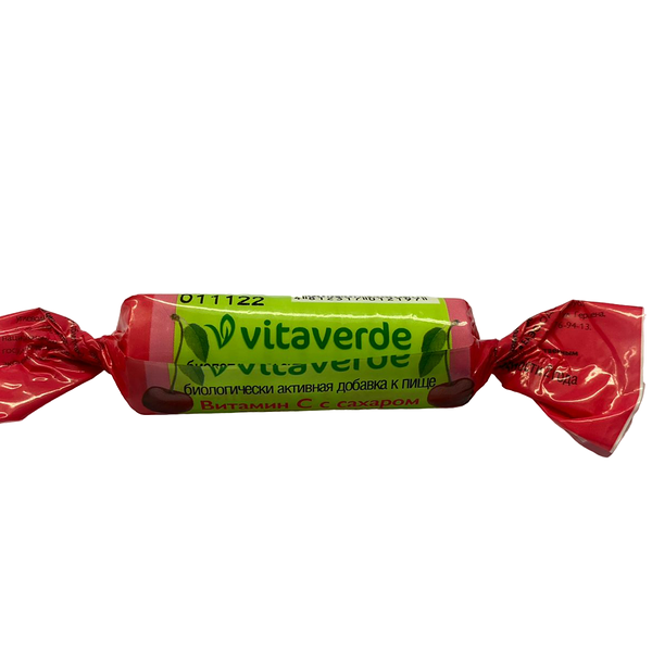 Vitaverde Витамин С с сахаром со вкусом вишни 10 шт таблетки жевательные 